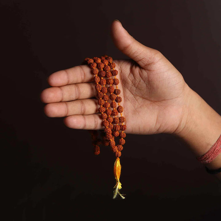 108 Beads Natural Rudraksha Mala with Tassel | Authentic Meditation & Jap Mala