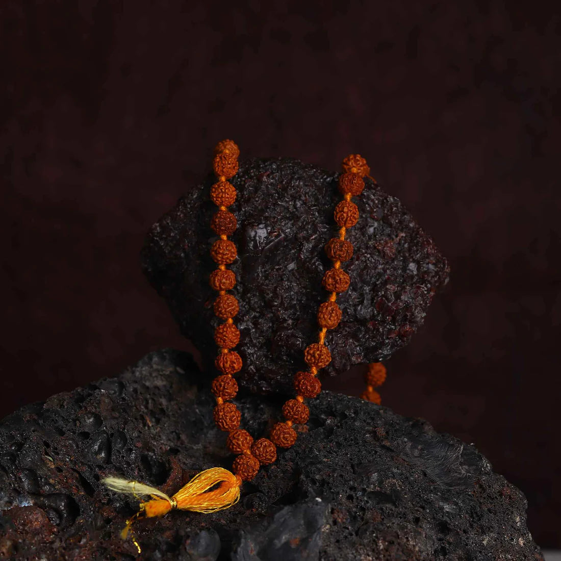 108 Beads Natural Rudraksha Mala with Tassel | Authentic Meditation & Jap Mala