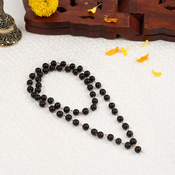 Karungali Malai (Ebony Wood Mala) with Copper Wire | 54+1 Beads Spiritual Jap Mala