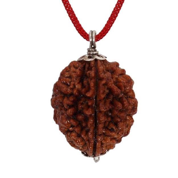 Ratmanee 2 Mukhi Rudraksha Red Thread Mala for Harmony, Unity & Emotional Balance