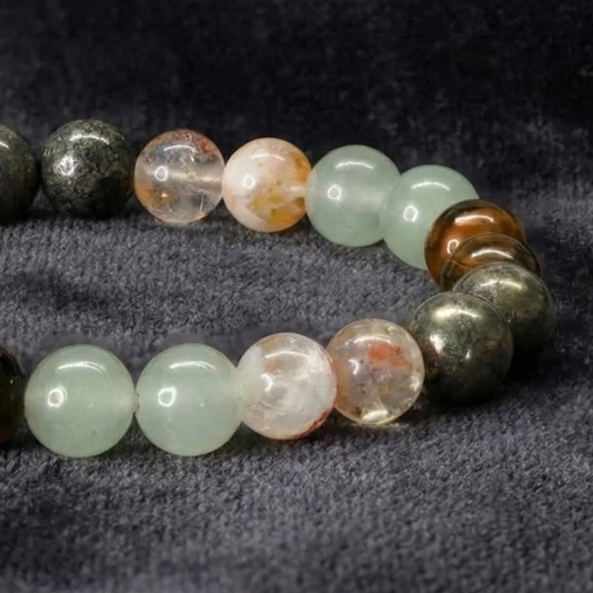 Money Magnet Fusion Band - Pyrite, Tiger Eye, Citrine & Aventurine Beads