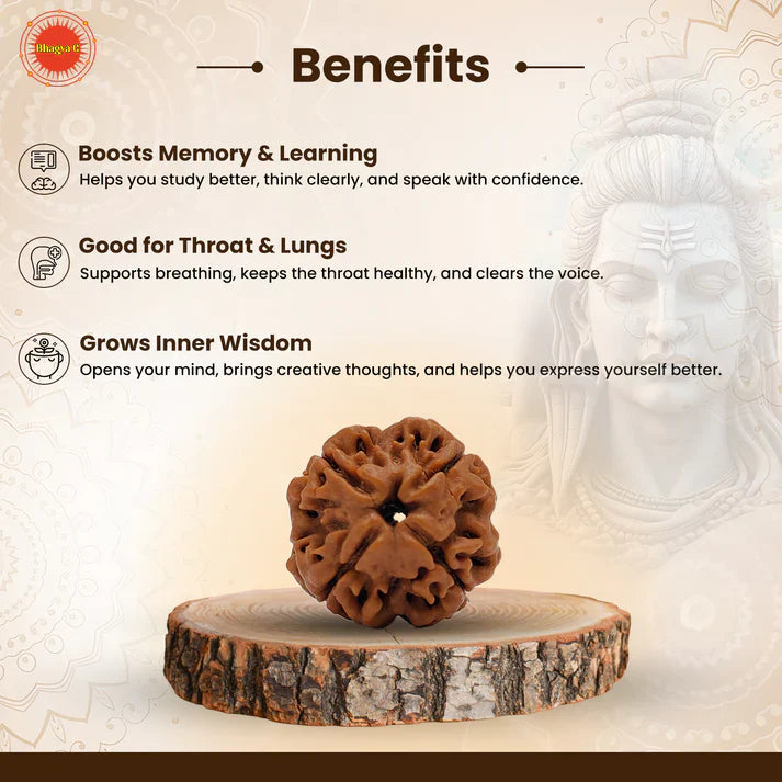 Ratmanee 4 Mukhi Rudraksha Red Thread Mala for Wisdom, Learning & Communication