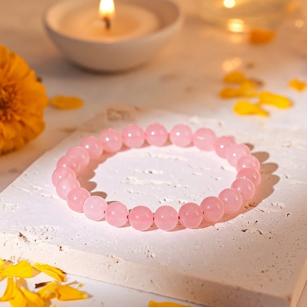 Rose Quartz Bracelet - To Enhance Beauty & Ideal Body Shape