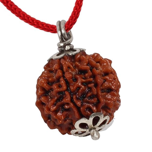 Ratmanee 4 Mukhi Rudraksha Red Thread Mala for Wisdom, Learning & Communication