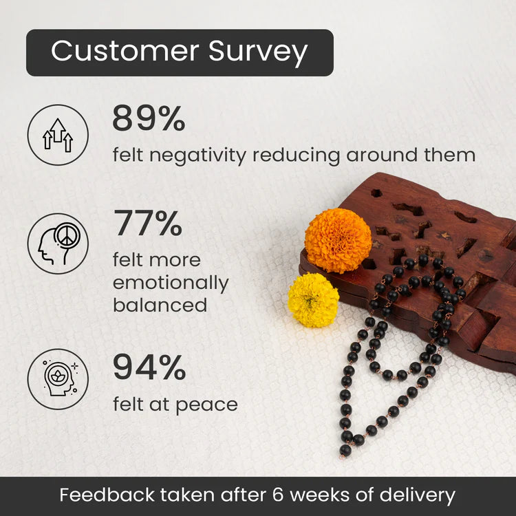 Karungali Malai (Ebony Wood Mala) with Copper Wire | 54+1 Beads Spiritual Jap Mala