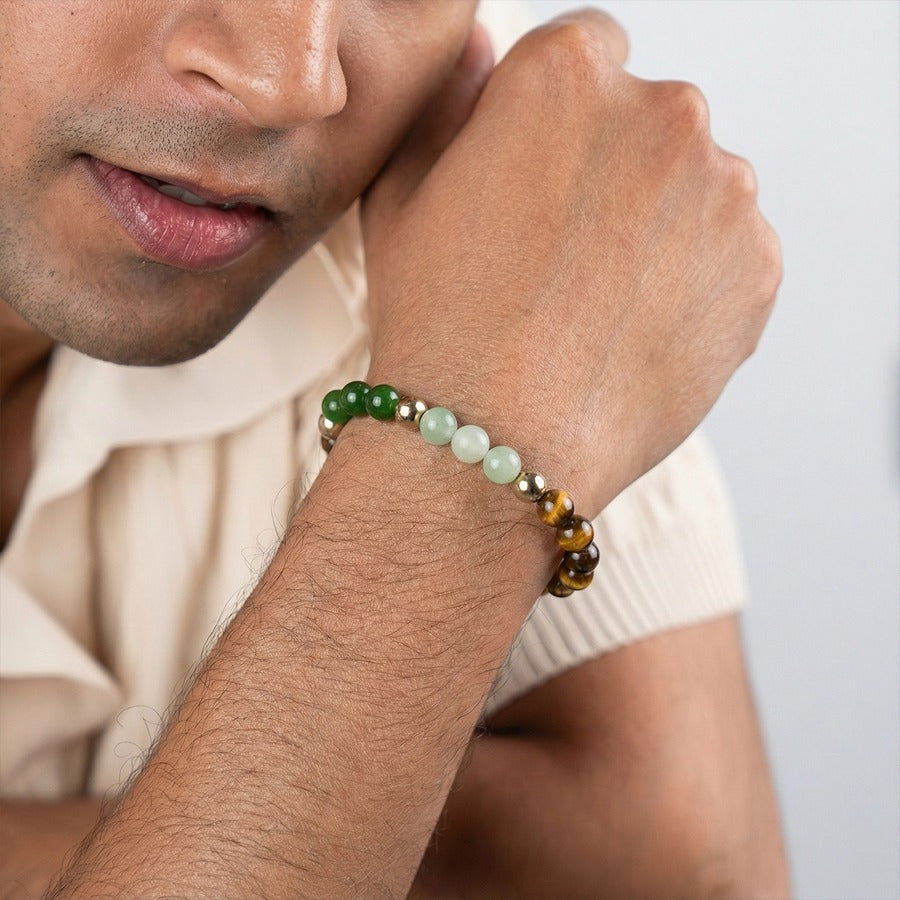 Money Magnet Bracelet [Combination Of Citrine + Tiger Eye + Pyrite + Green Aventurine]