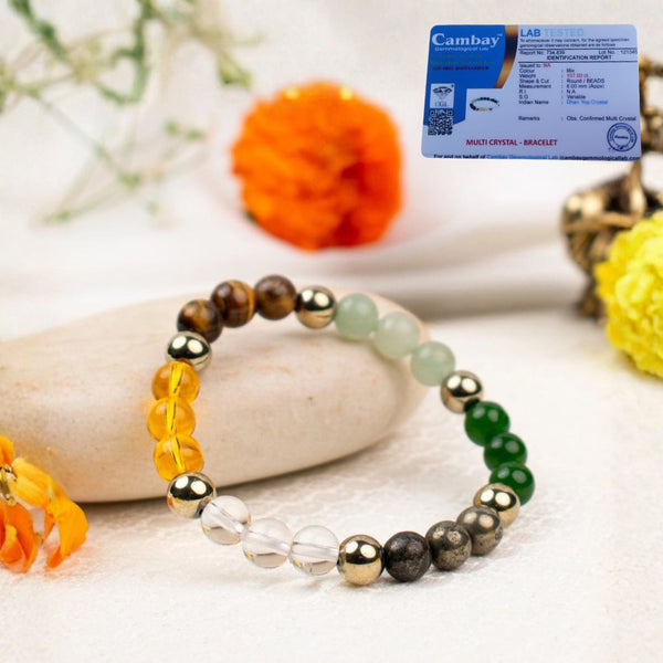 Money Magnet Bracelet [Combination Of Citrine + Tiger Eye + Pyrite + Green Aventurine]