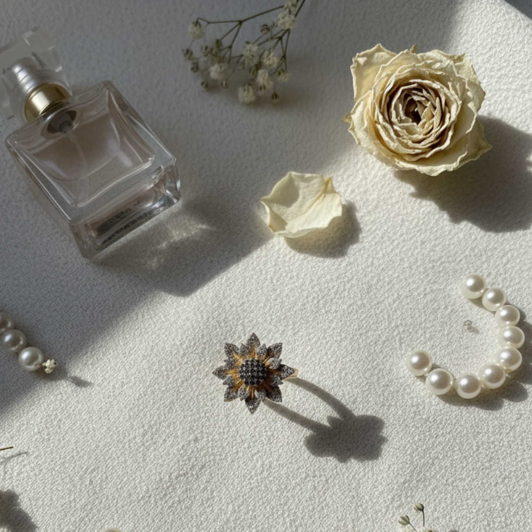 Sunflower Crystal Ring Gold Statement Floral Cocktail Jewellery