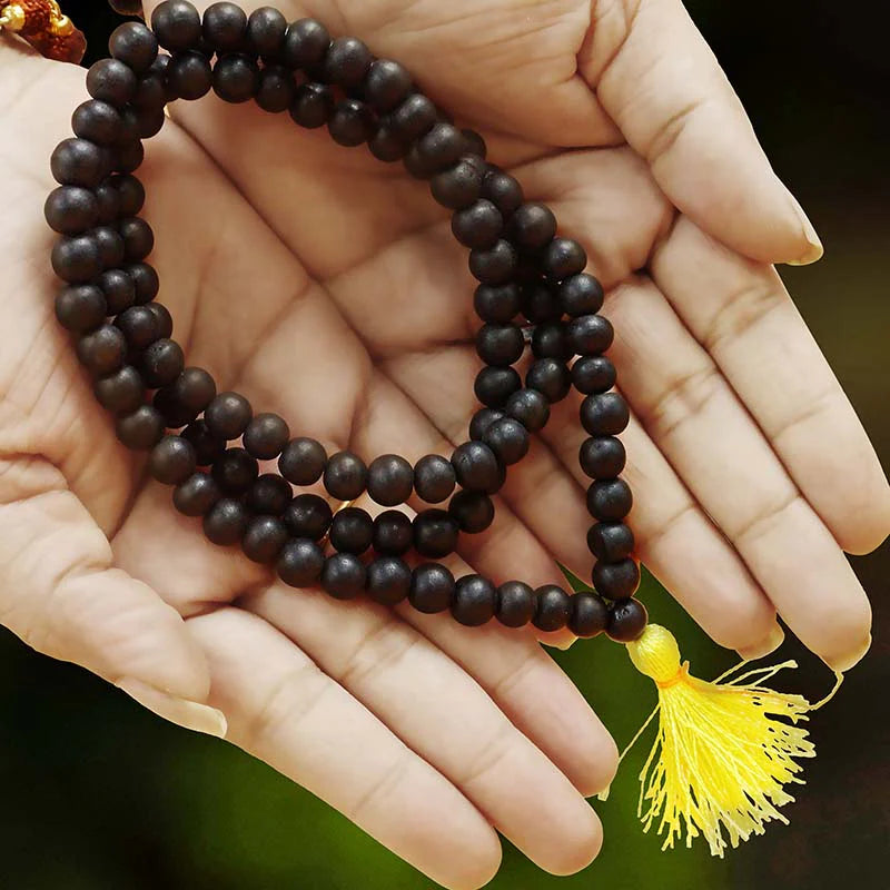 Plain Karungali Mala 108 Beads | Natural Ebony Wood Mala for Daily Wear & Meditation