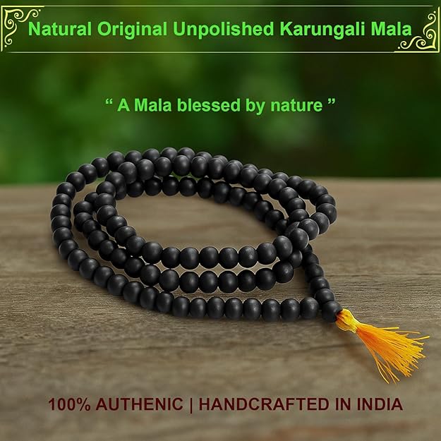 Karungali Mala & Bracelet Combo 108 8mm Beads | Spiritual Black Beads Set for Puja, Jap, Meditation | Unisex Gift Item