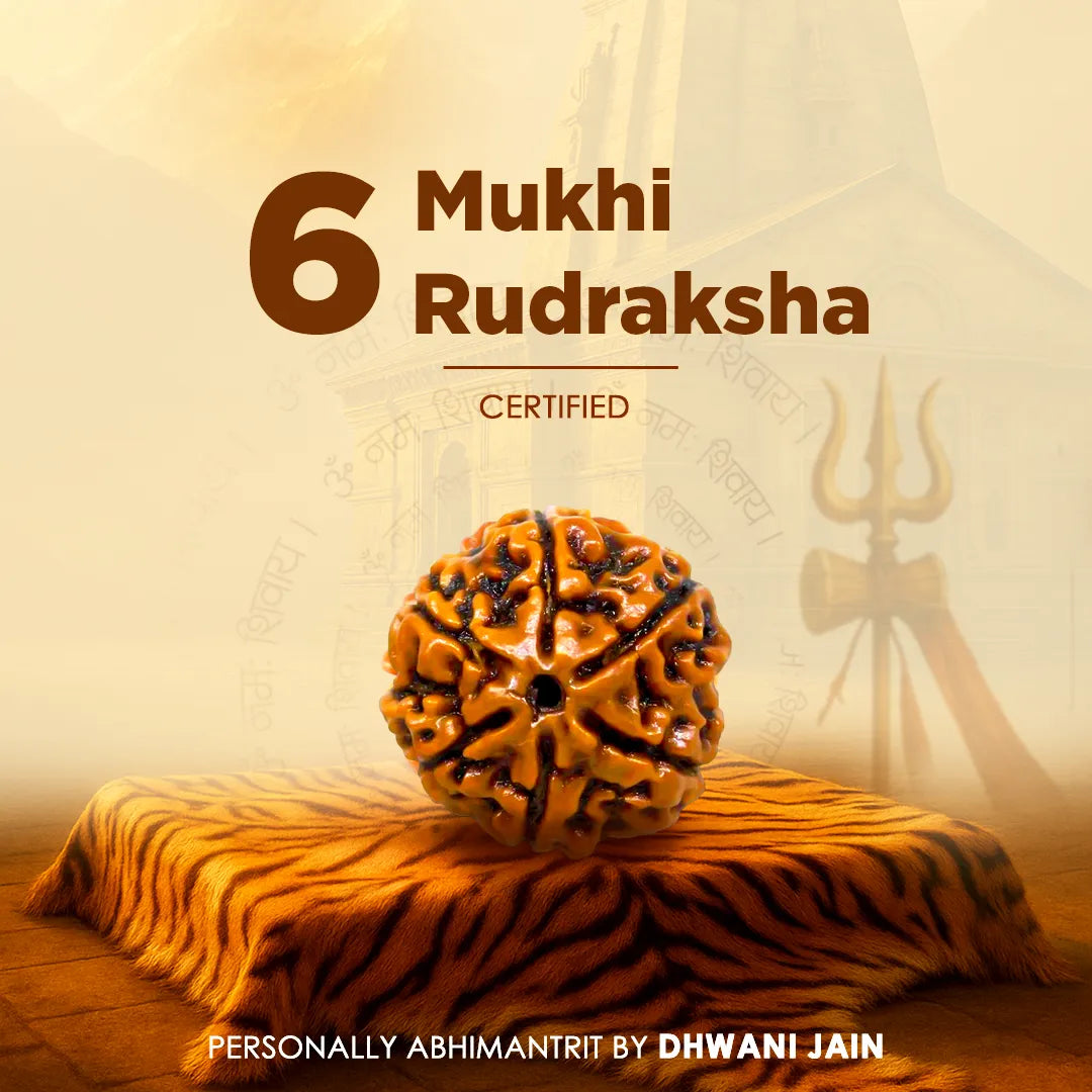 Ratmanee 6 Mukhi Rudraksha Red Thread Mala for Confidence, Harmony & Emotional Balance