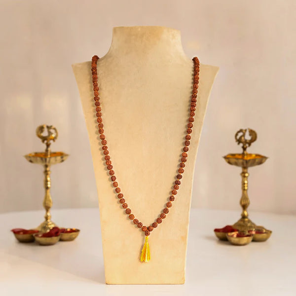 108 Beads Natural Rudraksha Mala with Tassel | Authentic Meditation & Jap Mala
