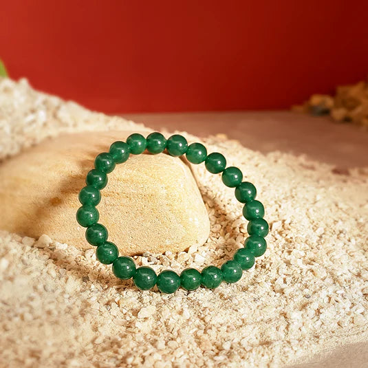 Natural Green Jade Bead Bracelet | Luck, Prosperity & Harmony Bracelet