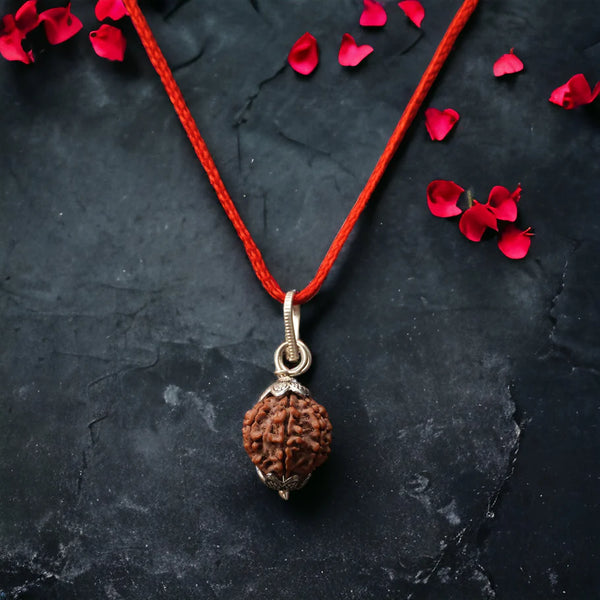 Ratmanee 7 Mukhi Rudraksha Red Thread Mala for Prosperity, Wealth & Stability
