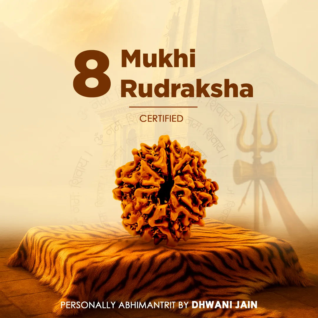 Ratmanee 8 Mukhi Rudraksha Red Thread Mala for Obstacle Removal, Clarity & Success