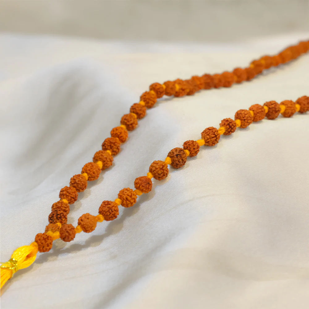 108 Beads Natural Rudraksha Mala with Tassel | Authentic Meditation & Jap Mala