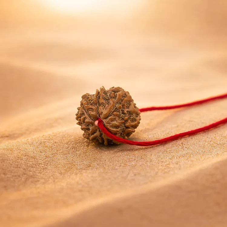 Ratmanee 8 Mukhi Rudraksha Red Thread Mala for Obstacle Removal, Clarity & Success